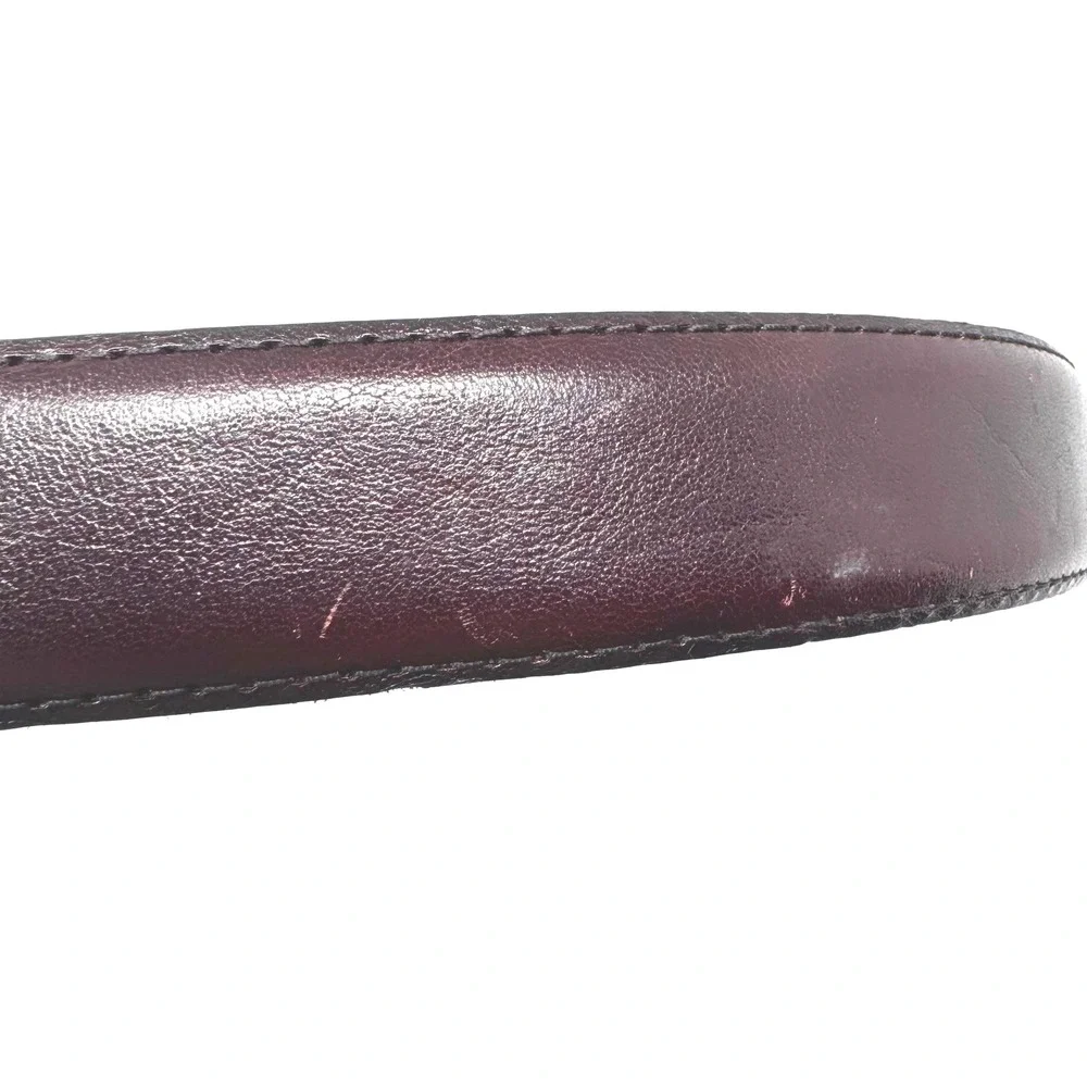Genuine Leather Belt Brown Gold Buckle Made in USA Size 34 9197 Mens Dress